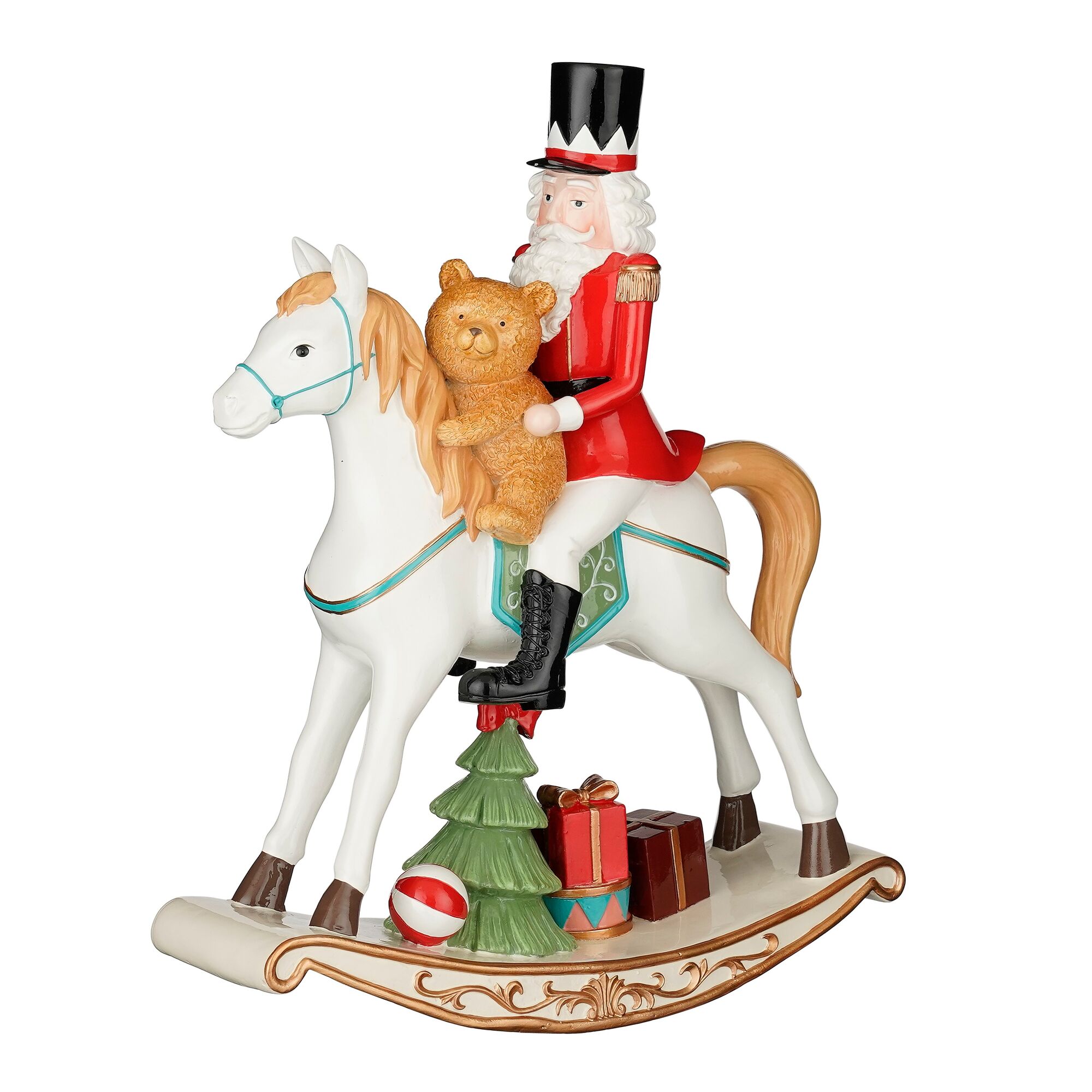 Decoratie hobbelpaard notenkraker rood
