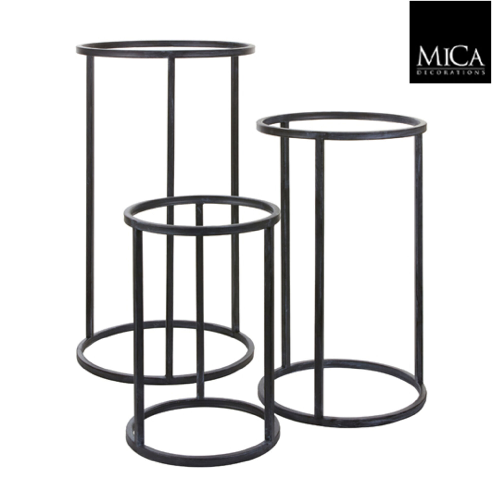 Cachet plant standaard grijs set van 3