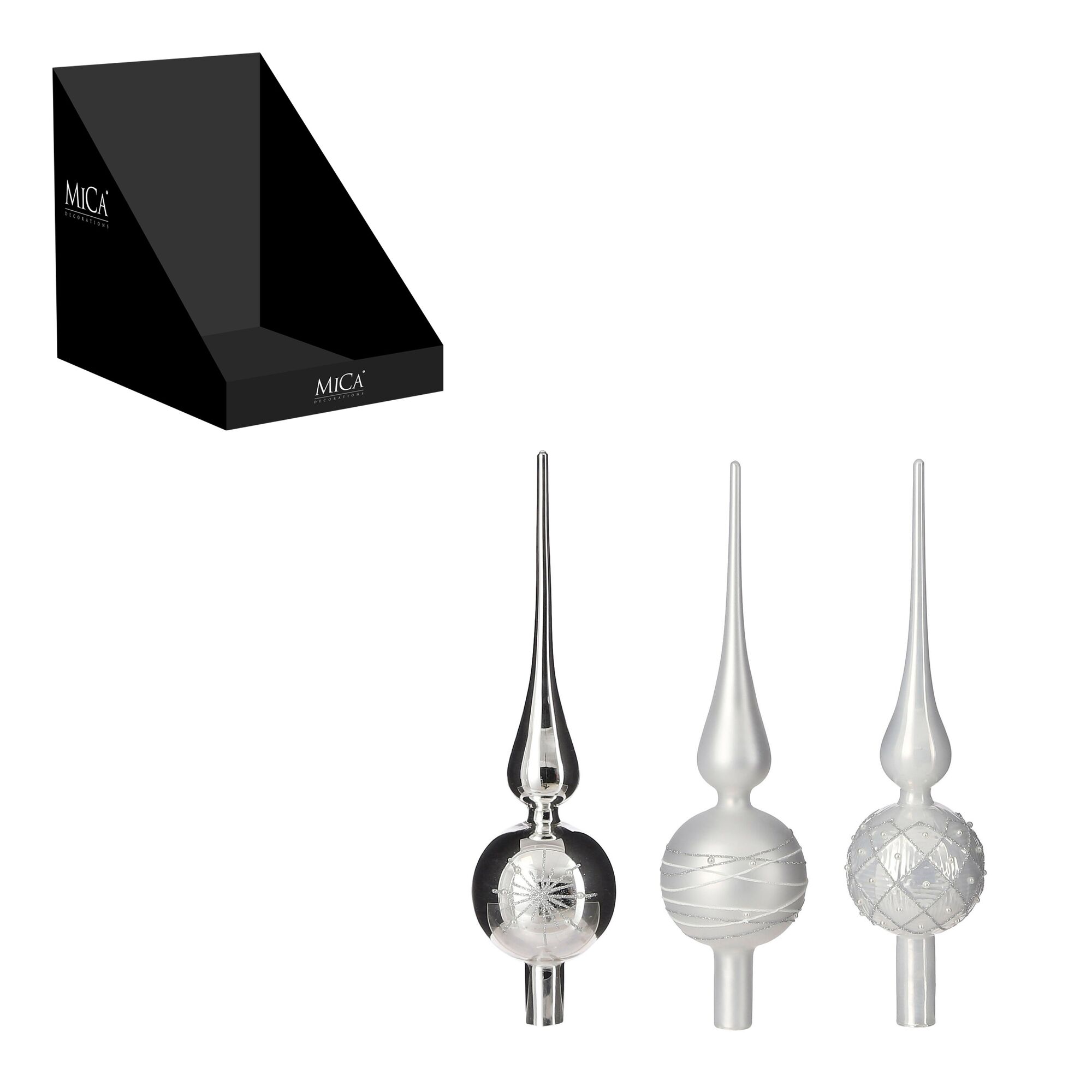 Piek wit zilver 3 assorti display