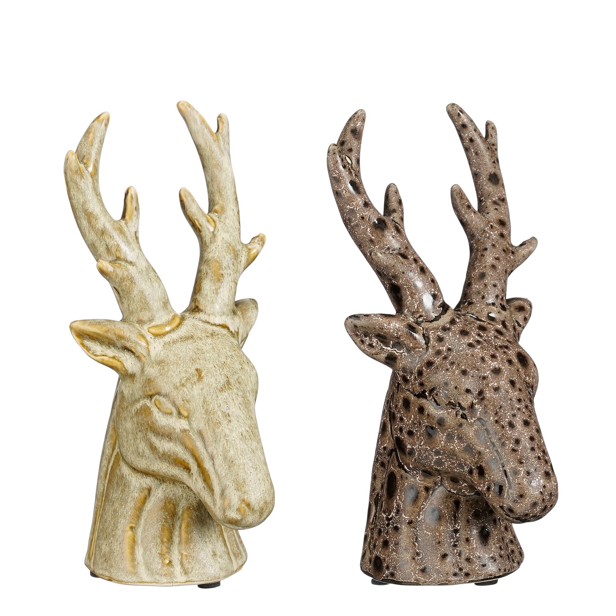 Decoratie rendier l.bruin d.bruin 2 assorti