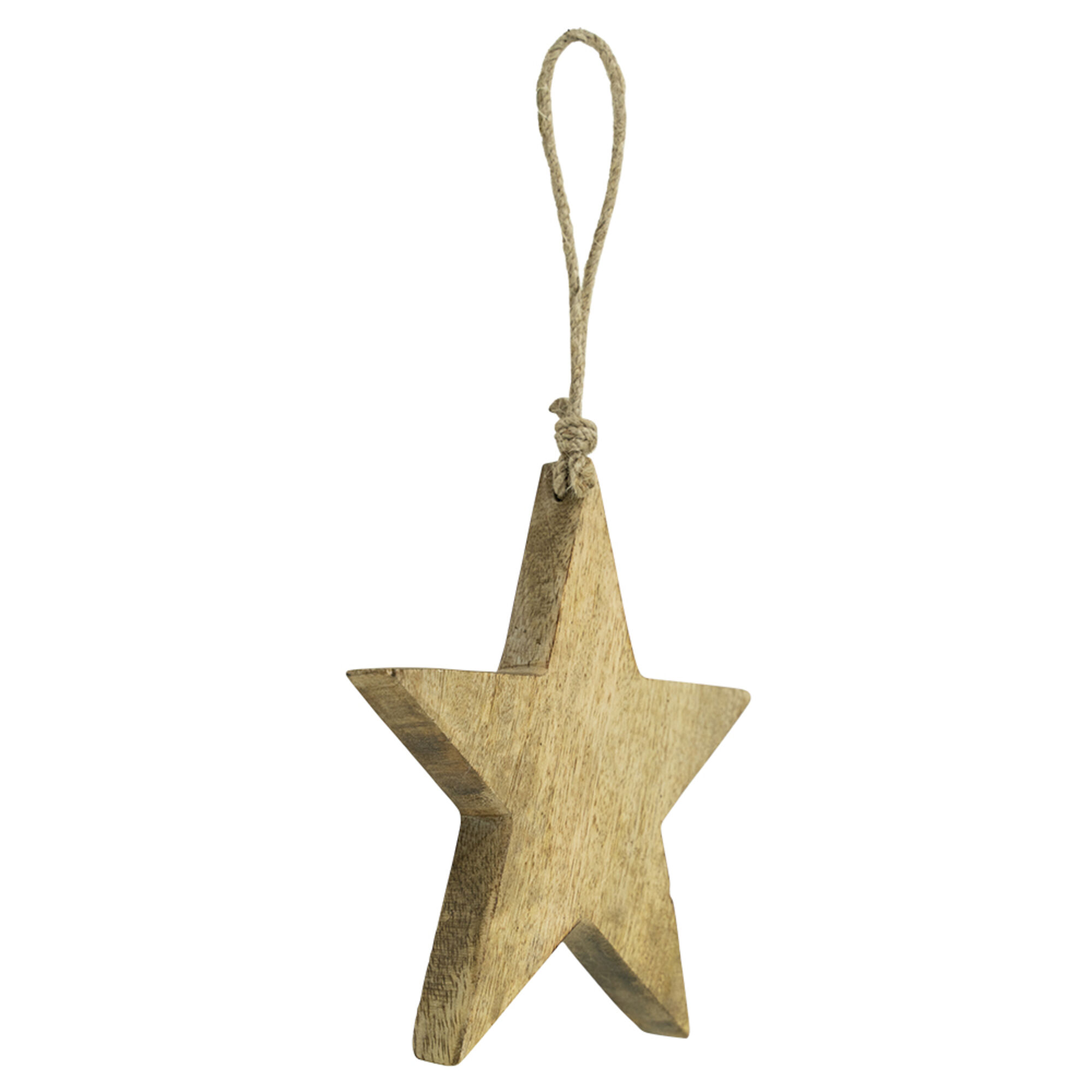 ster hanger mango hout aan touw