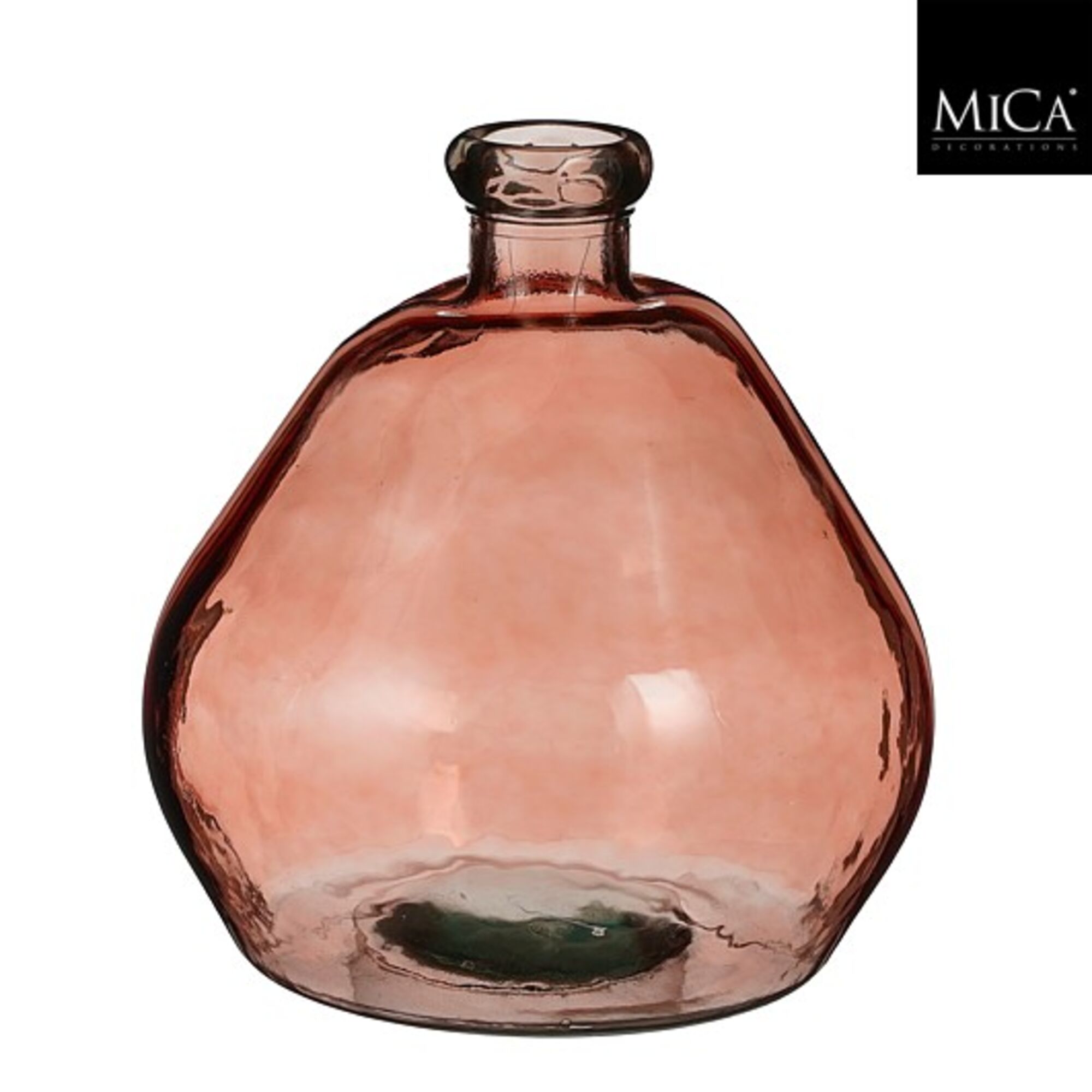 Pinto vaas recycled glas bruin