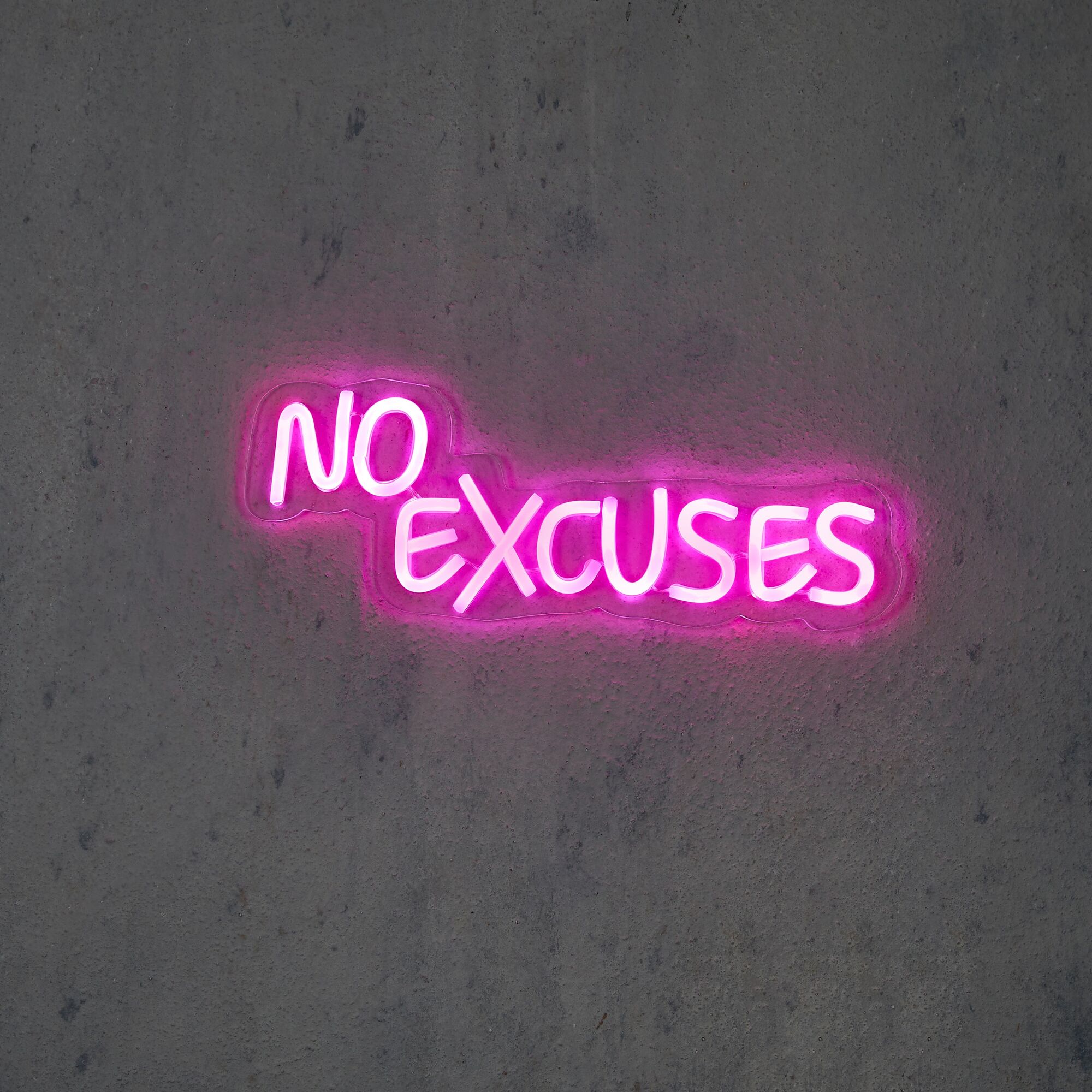 Neon light roze No excuses en timer adapter included IP20