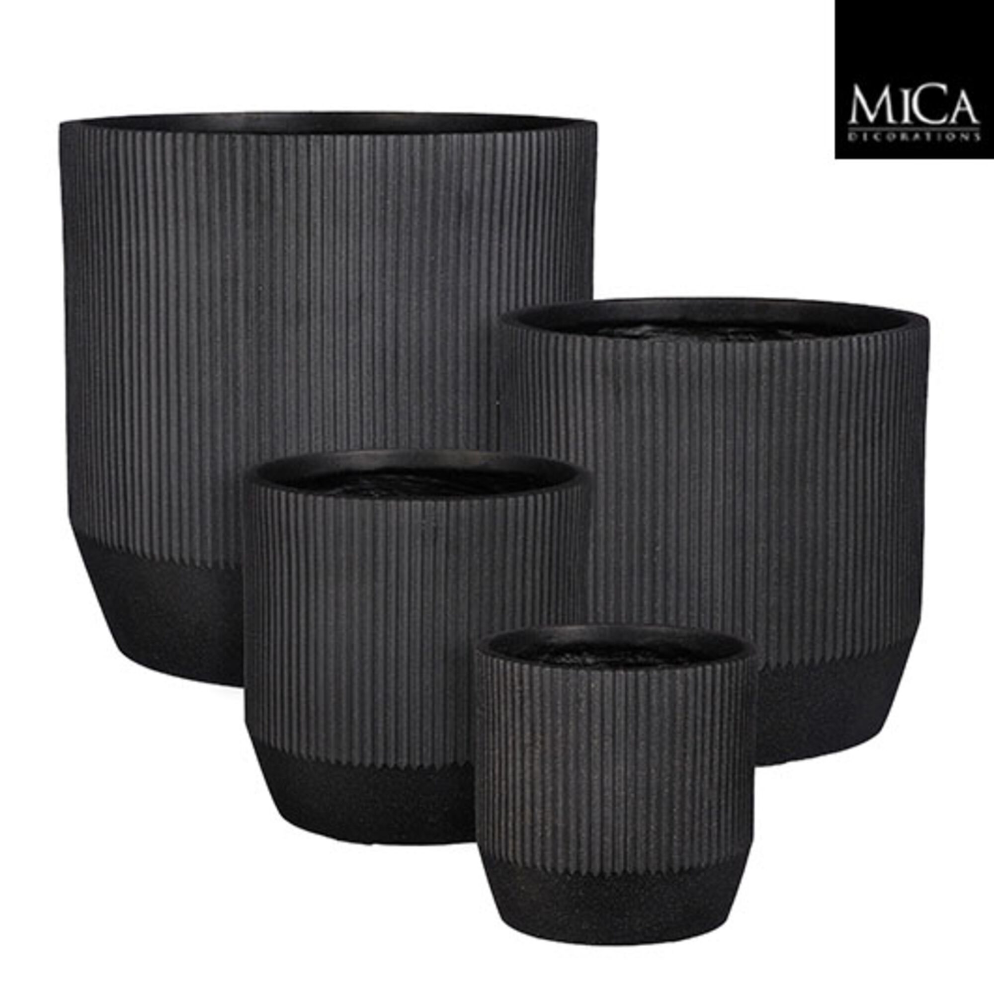 Nuovo pot rond zwart set van 4