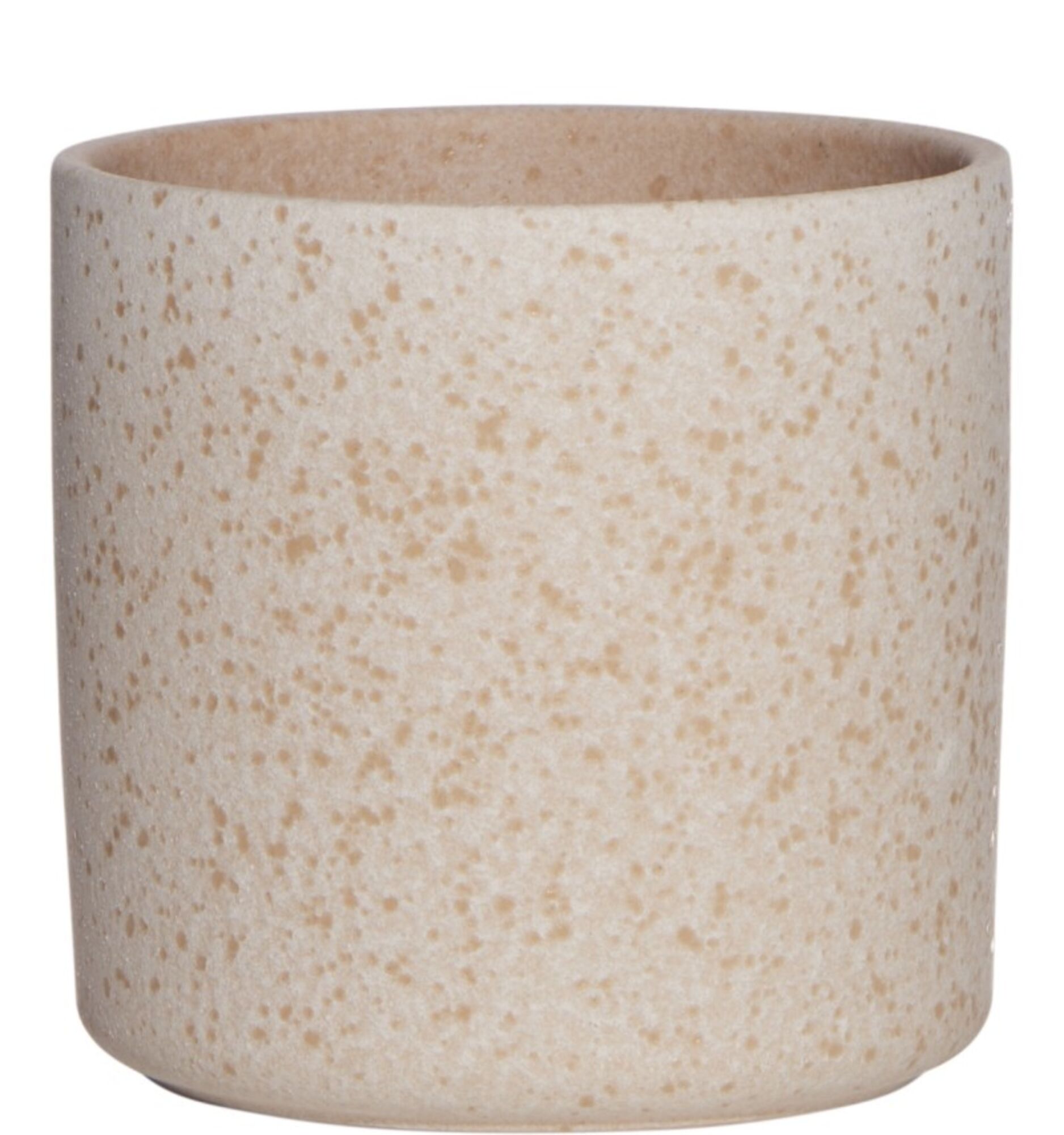 Cylinder Bloempot Keramiek gebroken wit