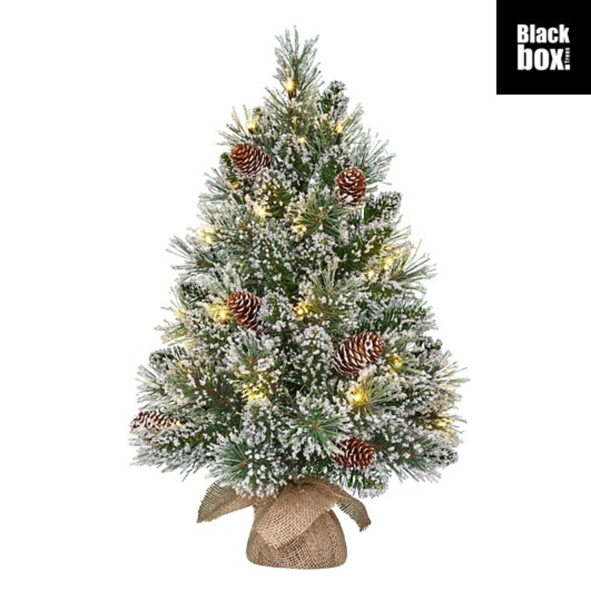 Vandans kerstboom met burlap led groen frosted 20L TIPS 70 battery operated