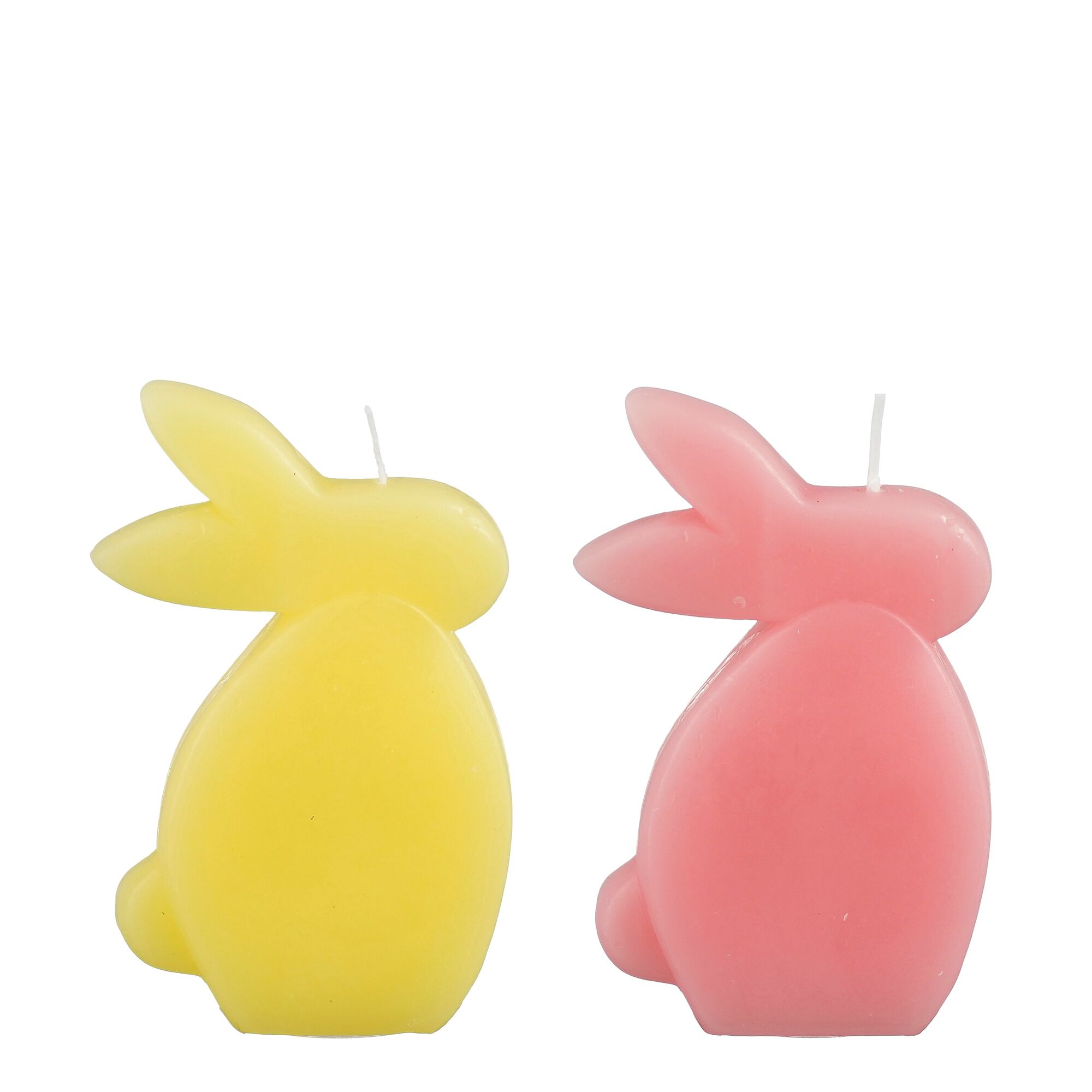 Kaars haas roze geel 2 assorti