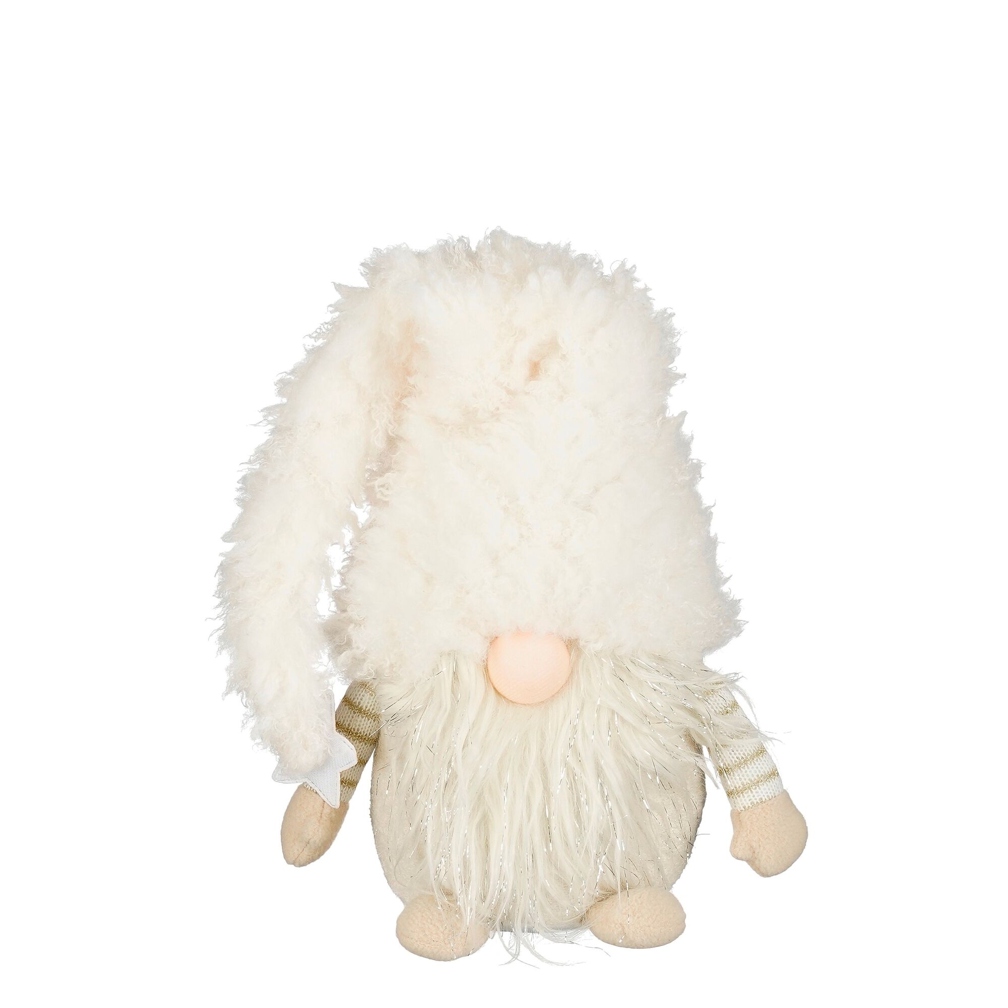 Decoratie gnoom zittend wit