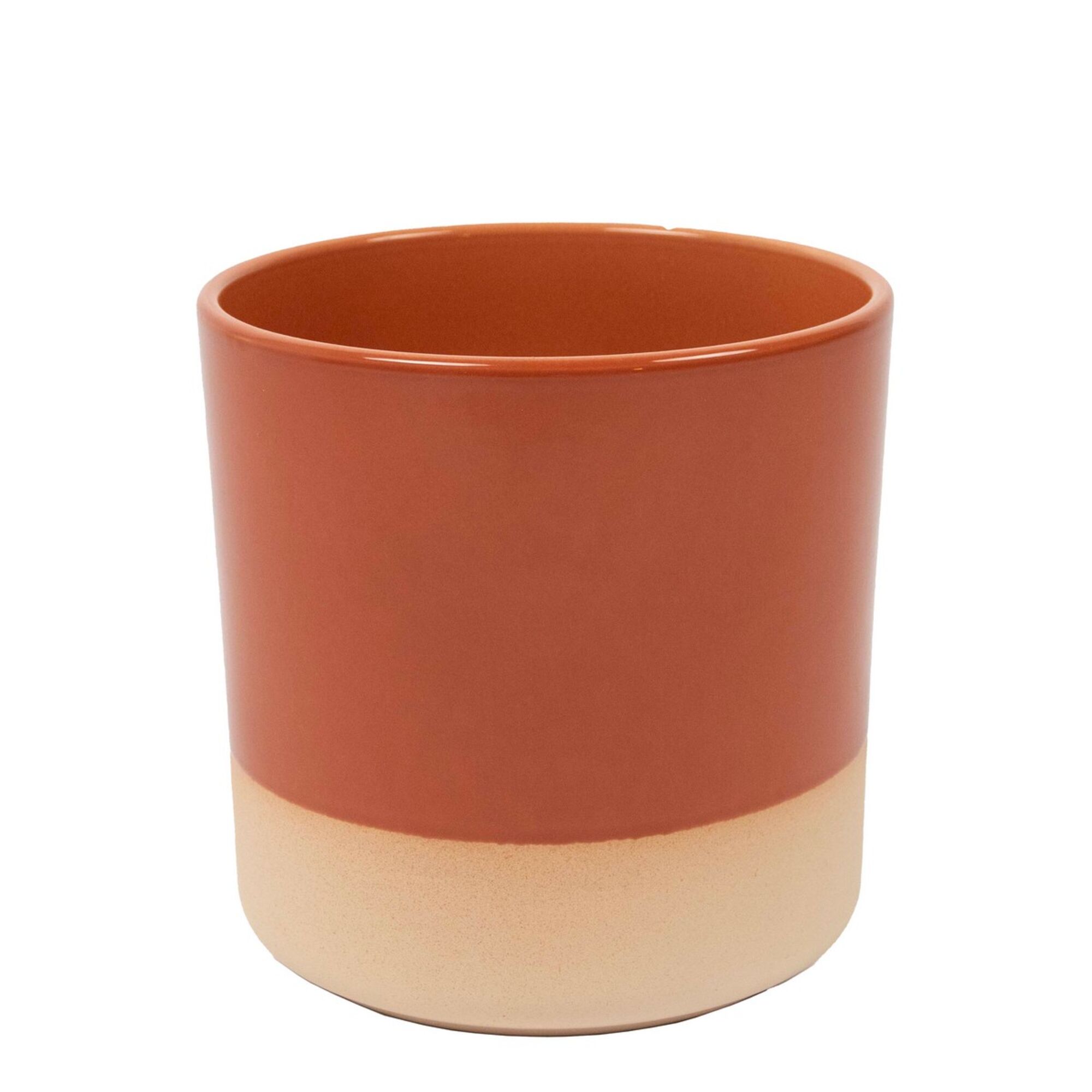 Cylinder Bloempot Keramiek Dip-Dye Terra