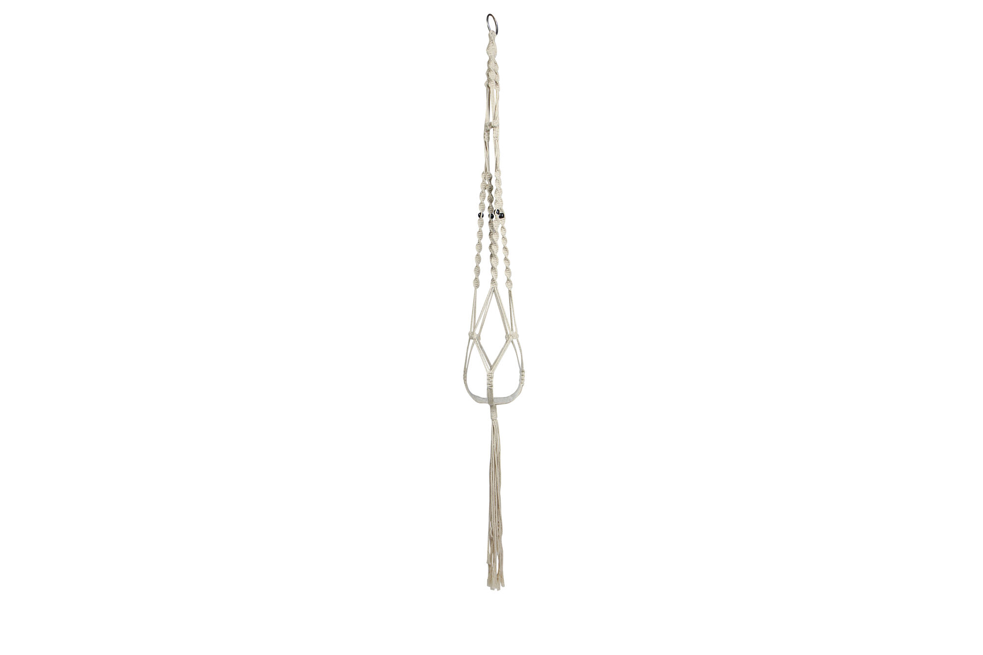 Bloempothanger Macrame ivoor