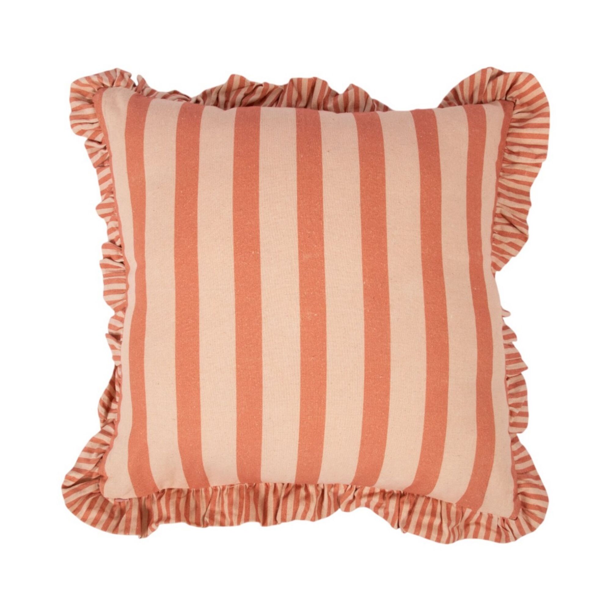 Kussen Artisan plooien strepen oranje