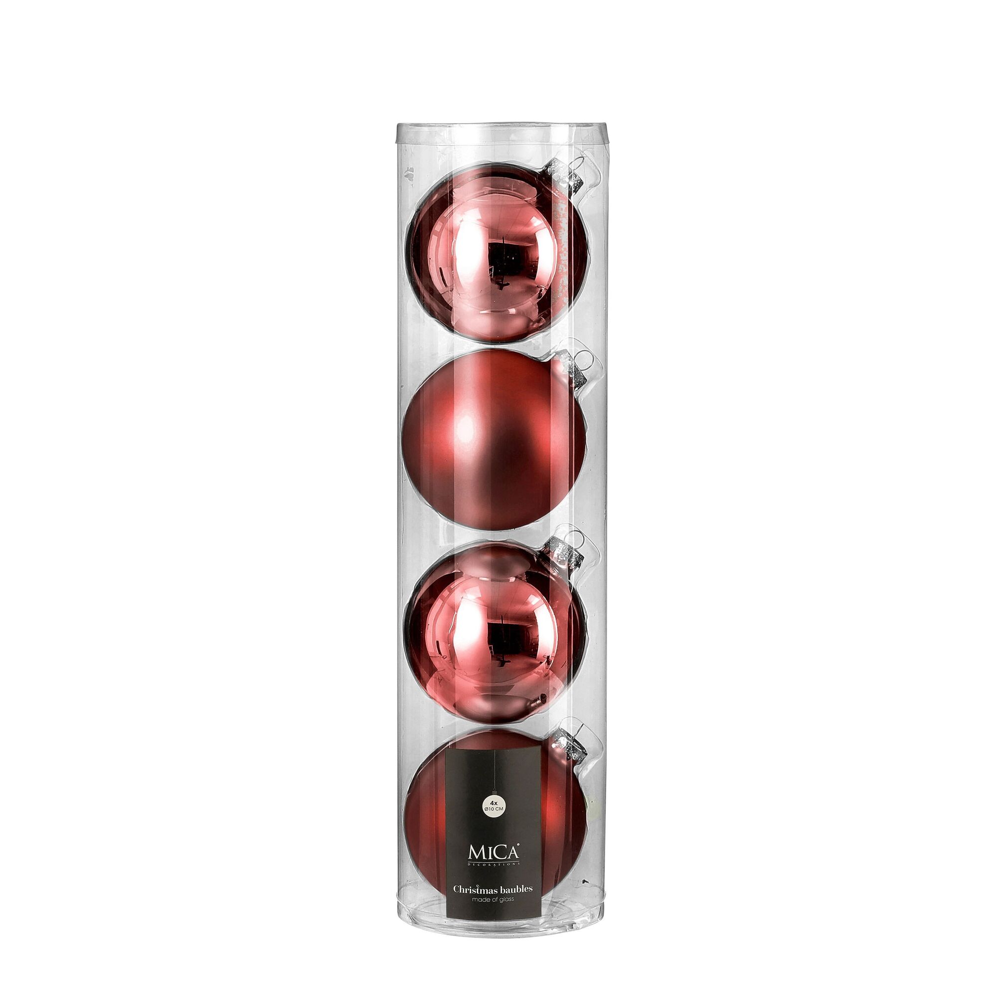 Bal glas d.rood 4 stuks