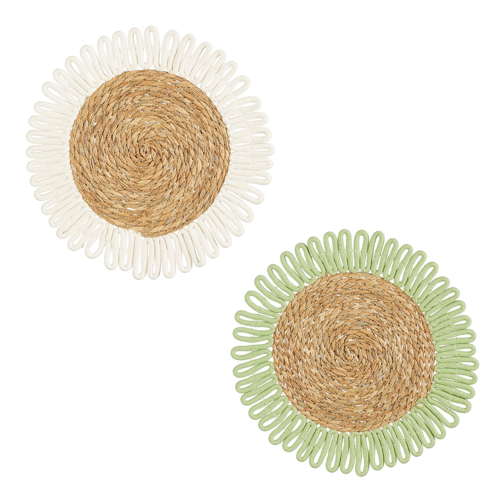 Fernandez placemat wit groen 2 assorti