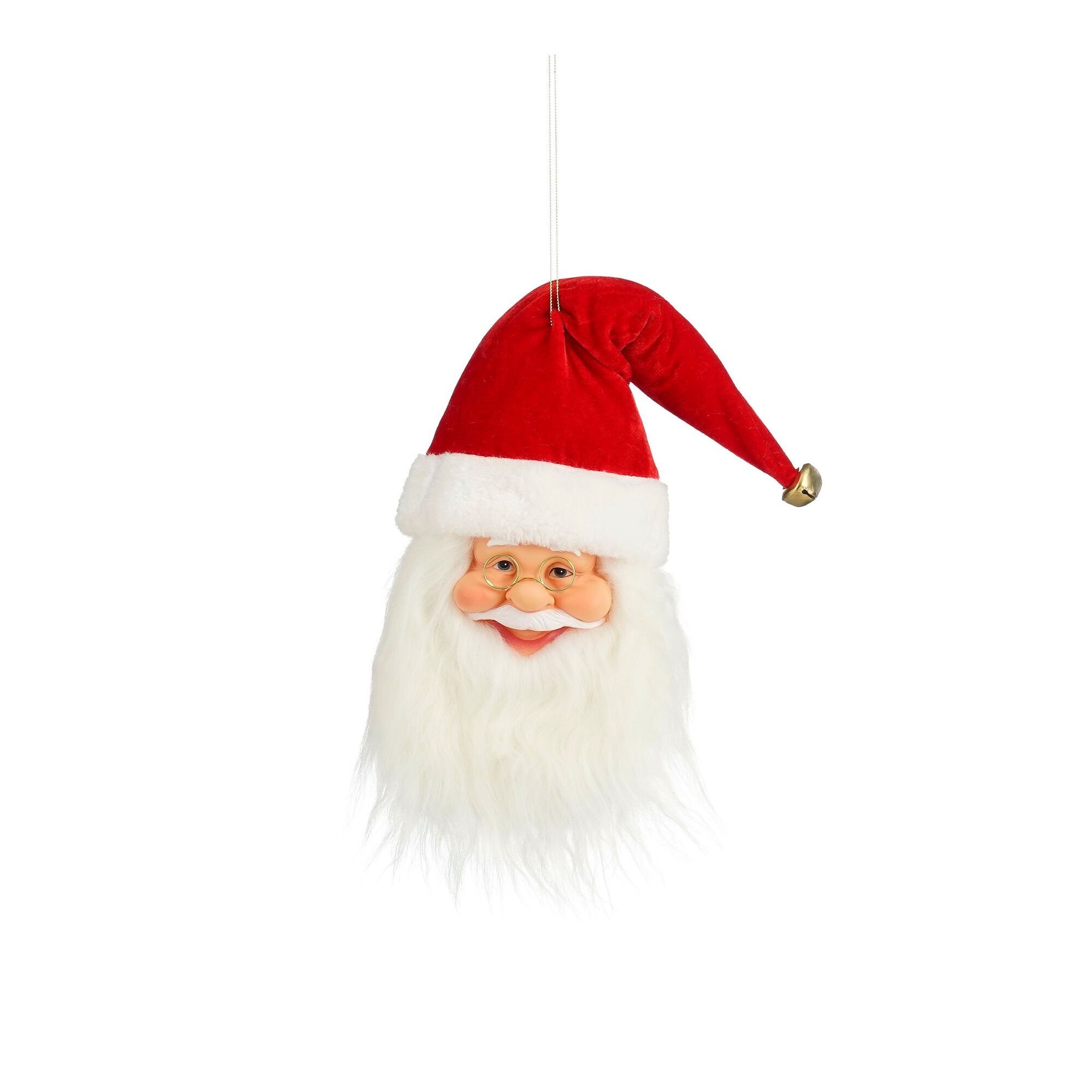 Kerstman hoofd hangend rood