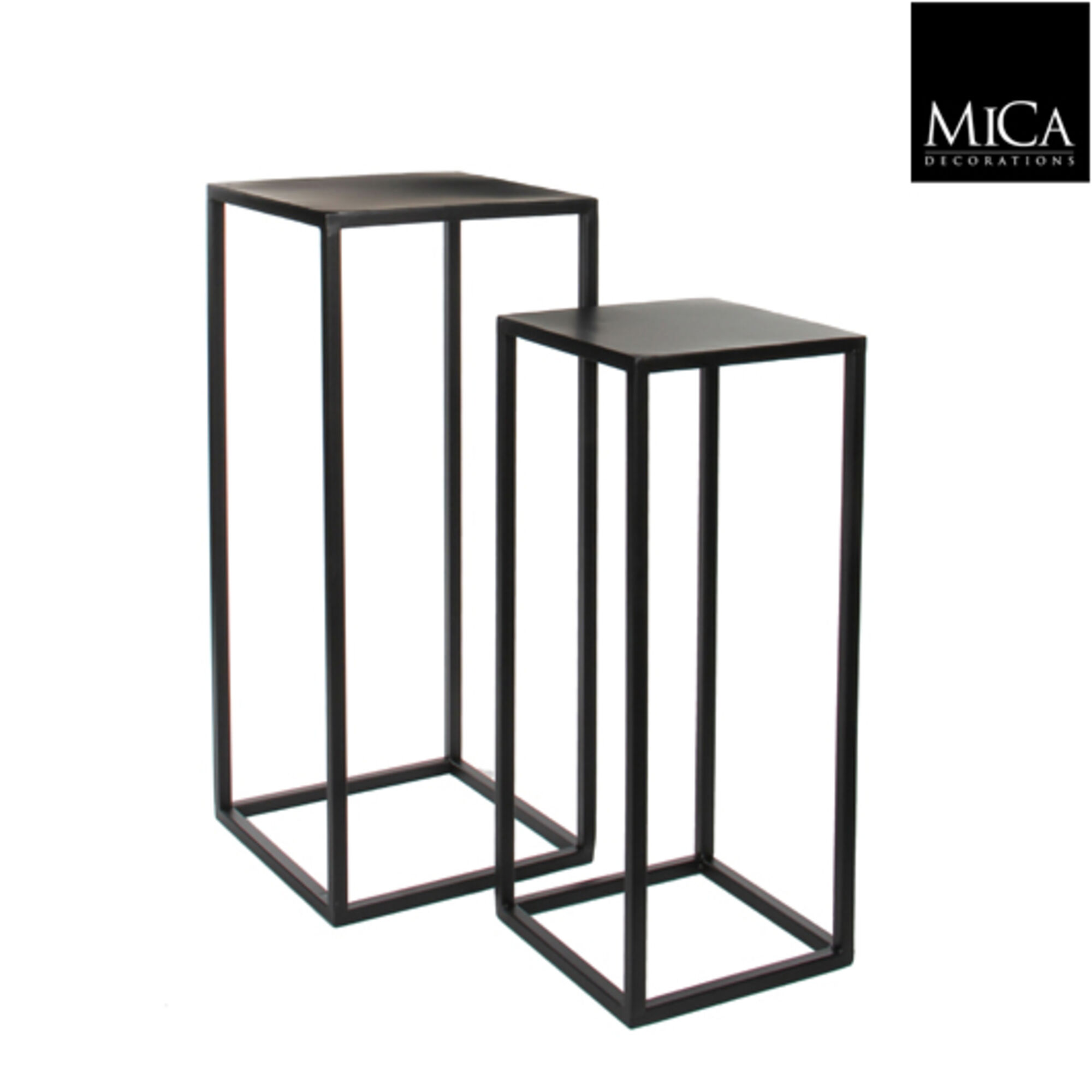 Goa tafel zwart set van 2