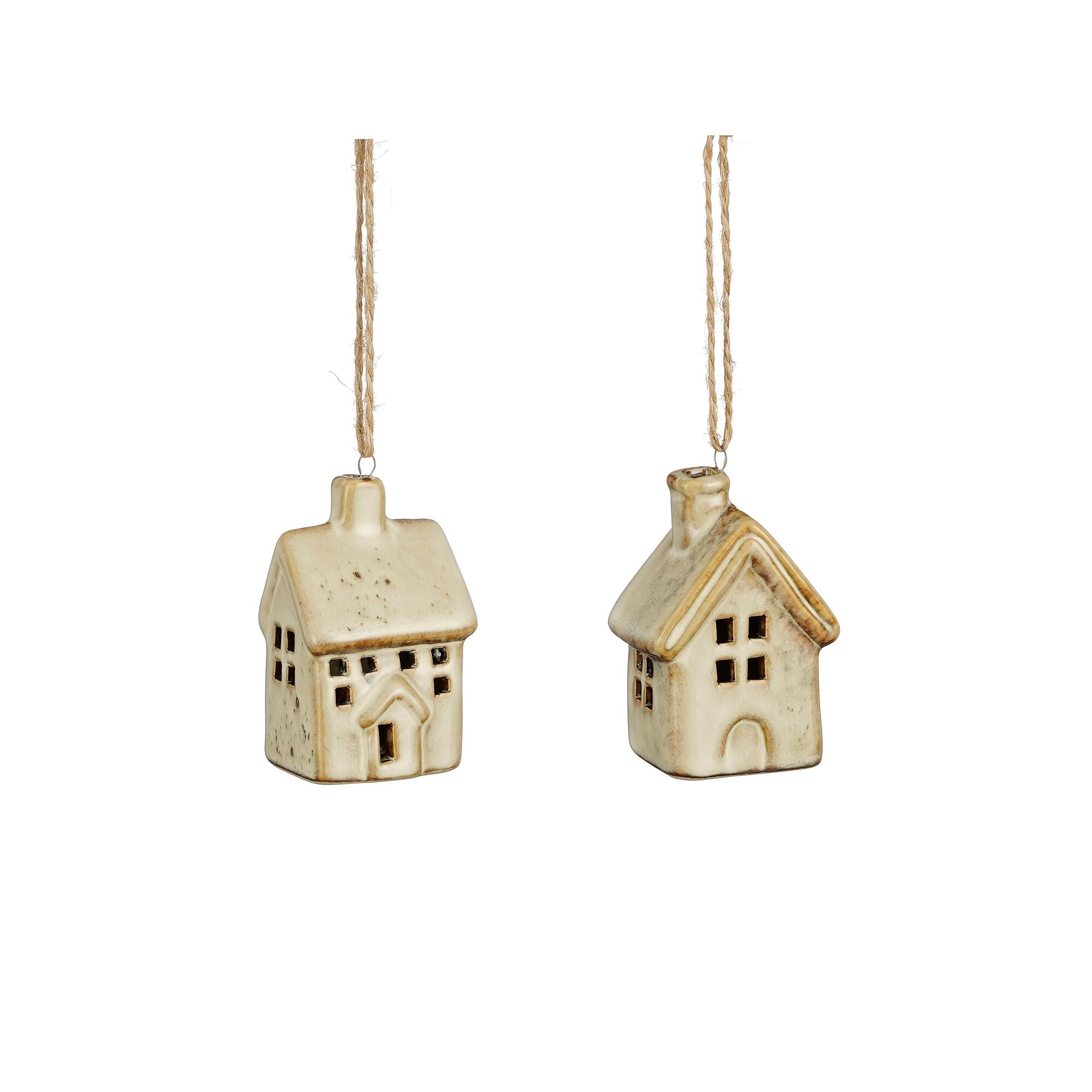 Ornament huis bruin 2 assorti