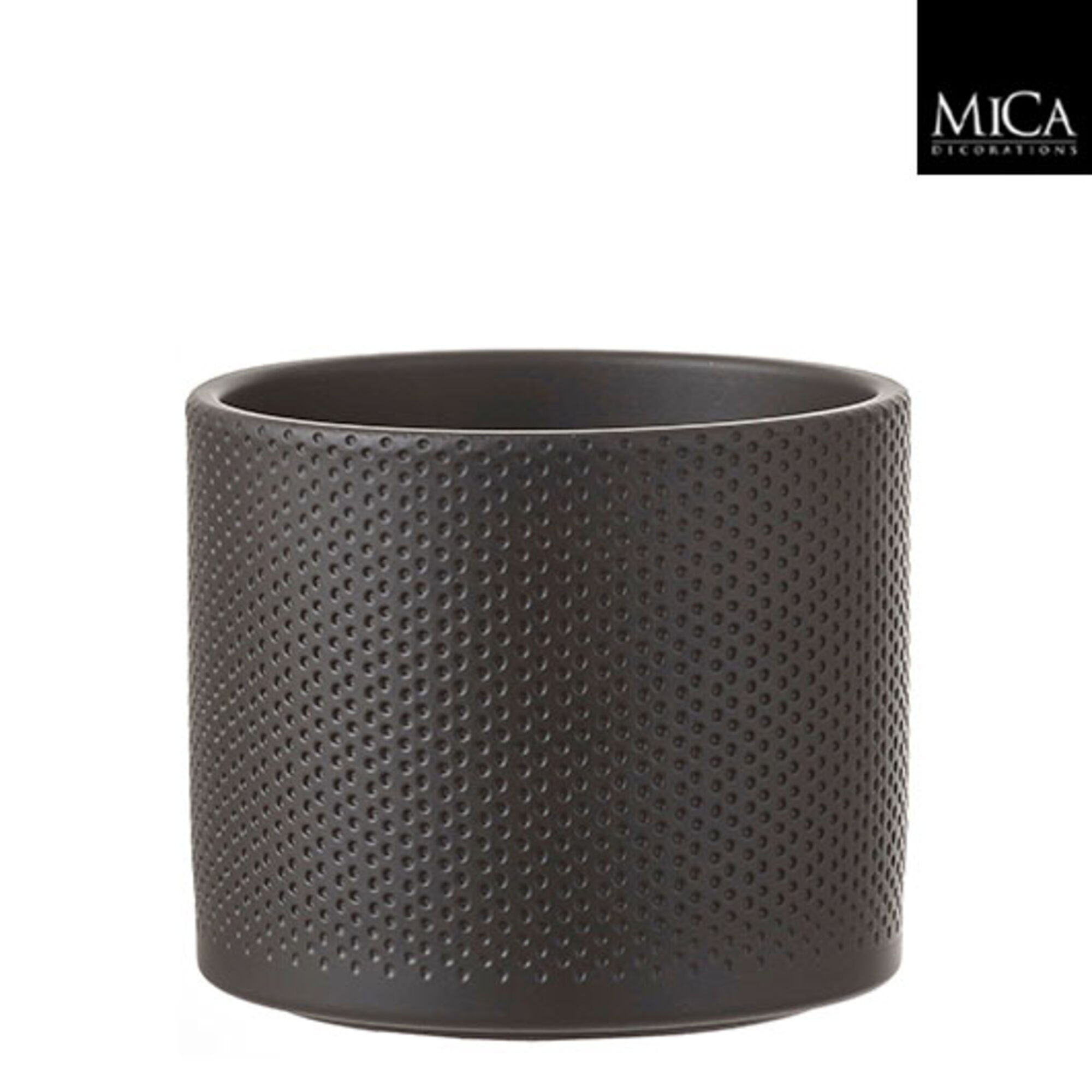 Era pot rond zwart mat relief