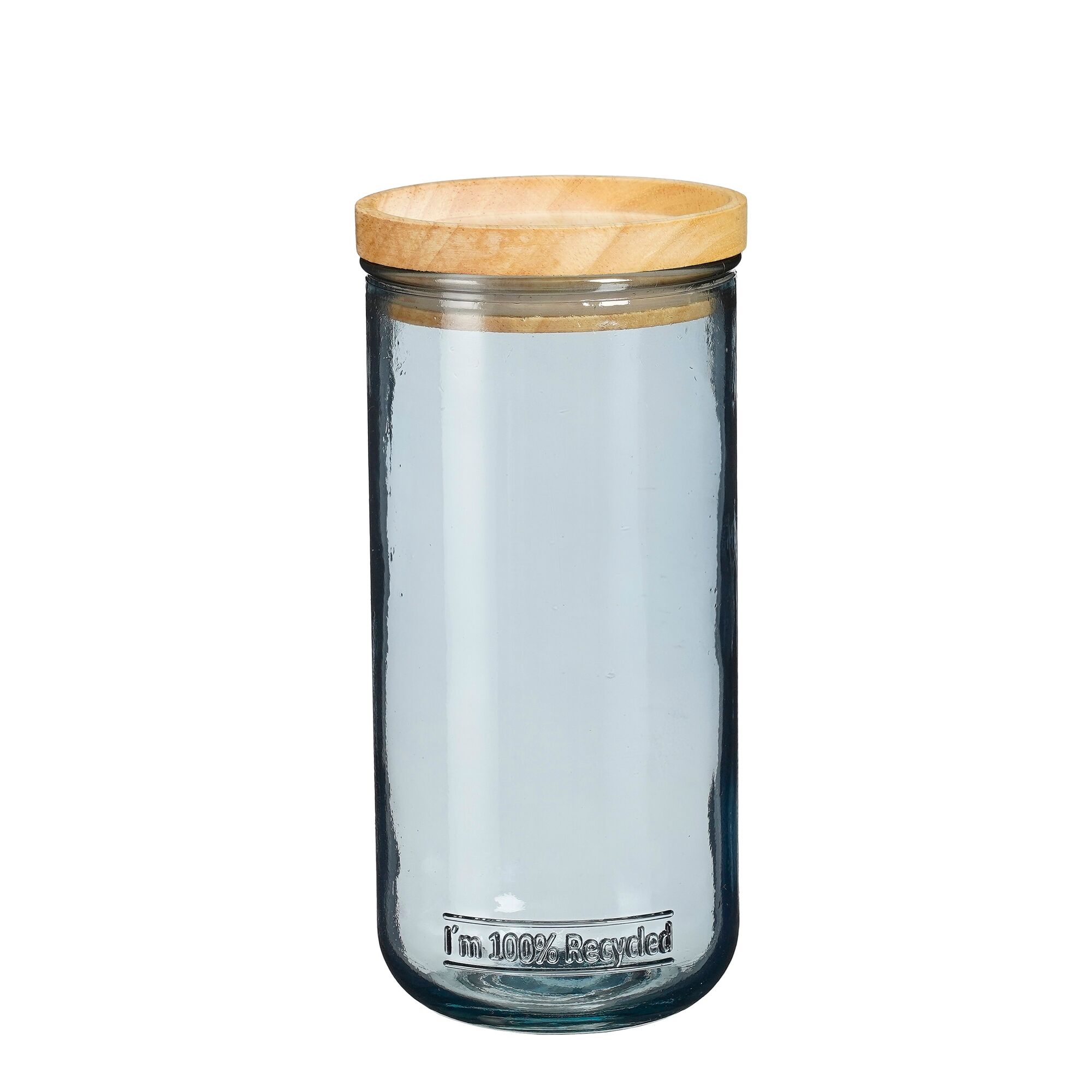 Salamo voorraadpot recycled glas grijs