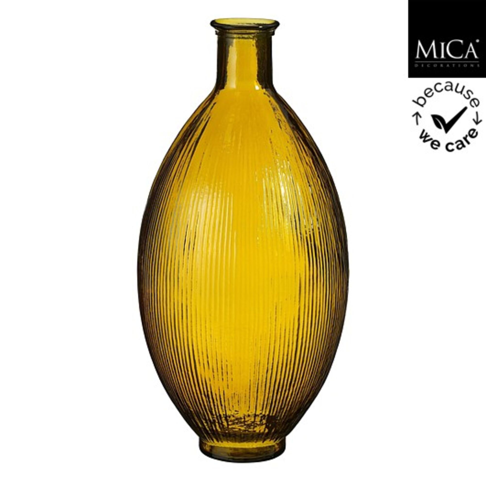 Firenza fles recycled glas oker
