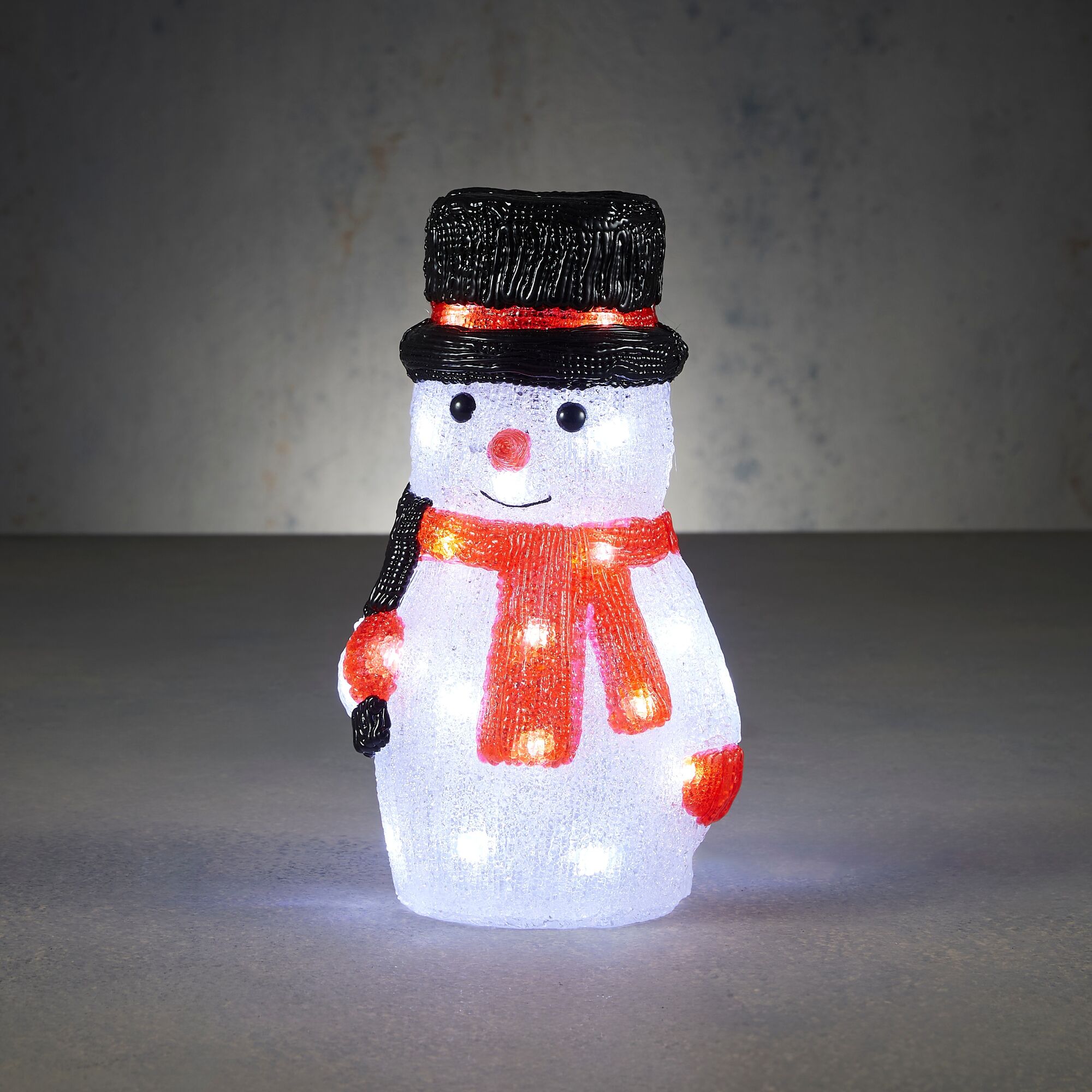 Sneeuwman acryl wit 30 led IP20 battery operated en timer