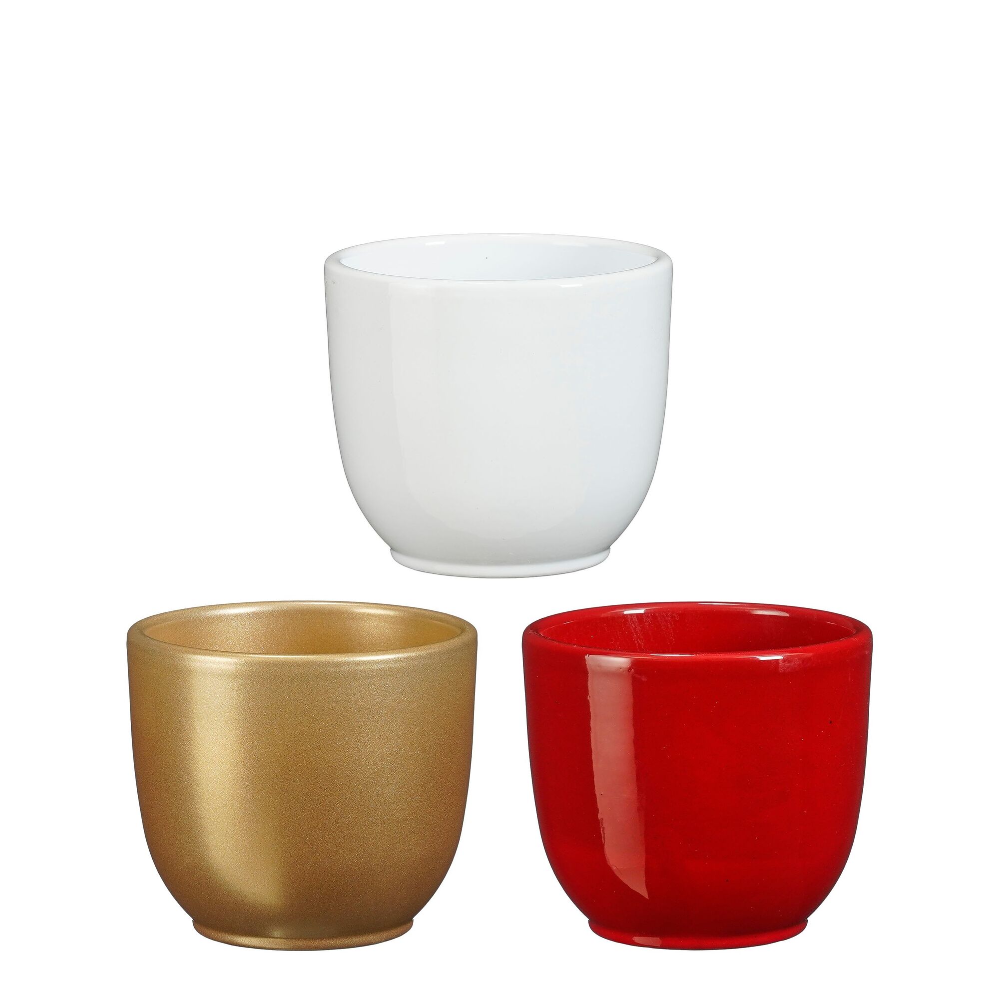 Tusca pot rond wit rood goud 3 assorti display