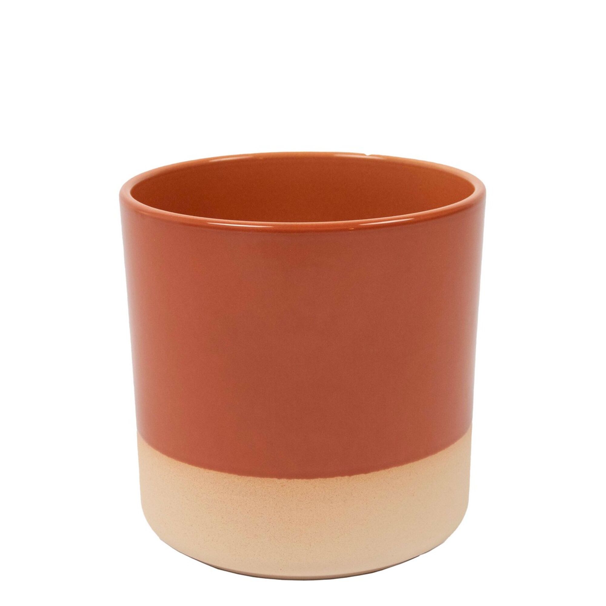 Cylinder Bloempot Keramiek Dip-Dye Terra
