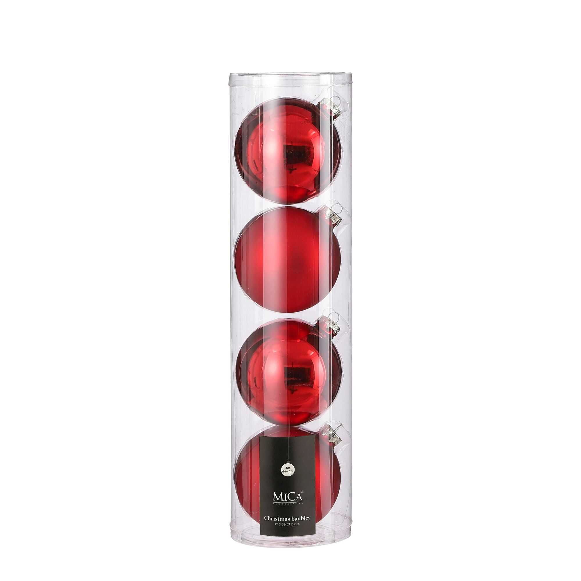 Bal glas rood 4 stuks