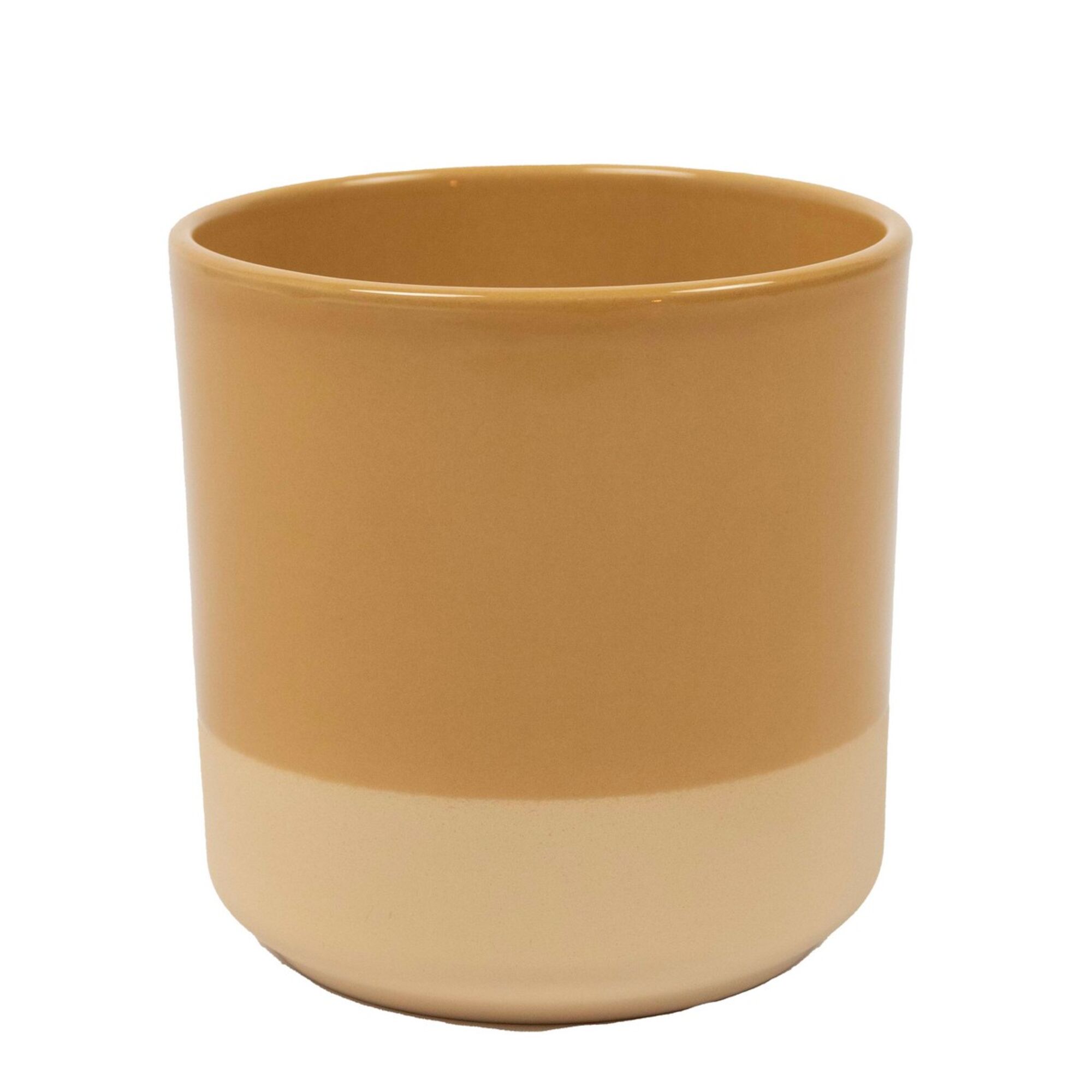 Cylinder Bloempot Keramiek Dip-Dye Oker Geel