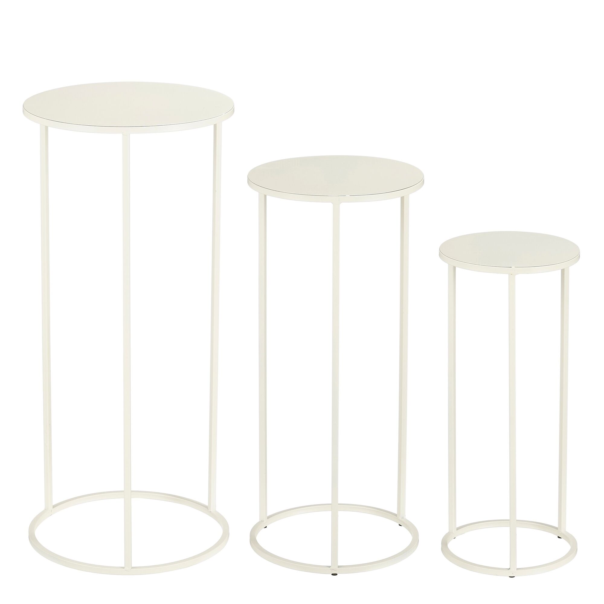 Quinty bijzettafel off white set van 3