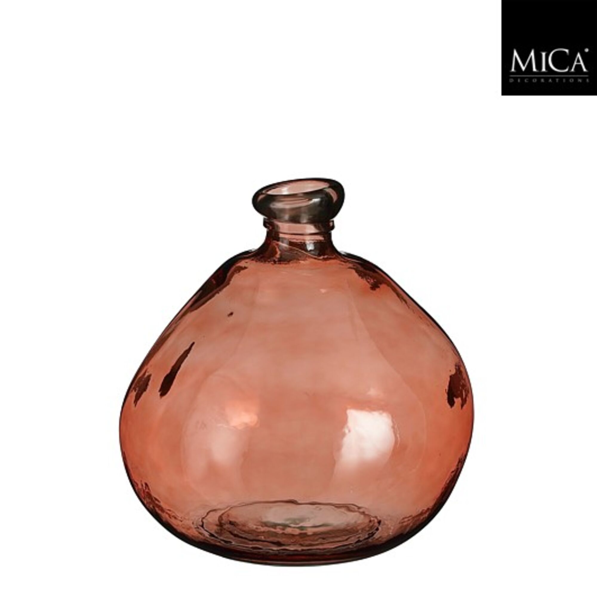 Pinto vaas recycled glas bruin