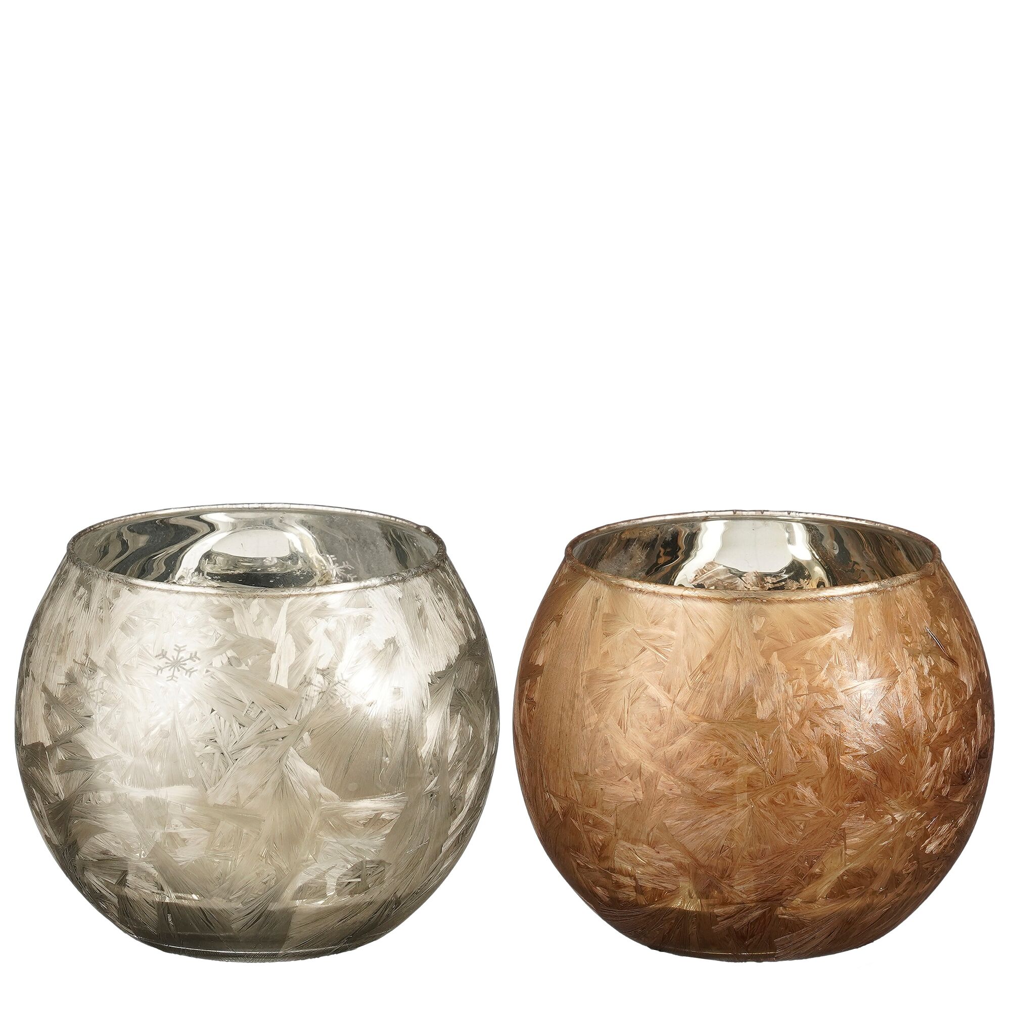 Theelicht houder zilver brons 2 assorti