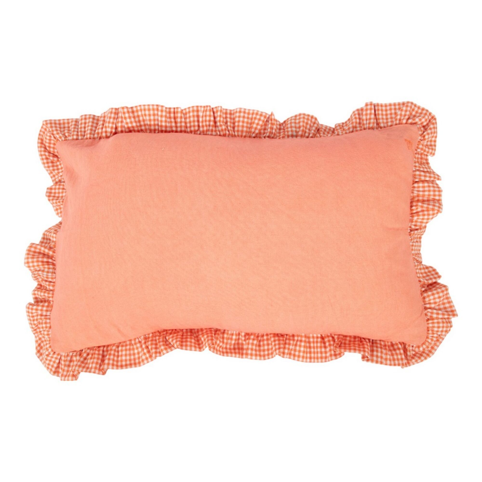 Kussen Artisan Gingham plooien oranje