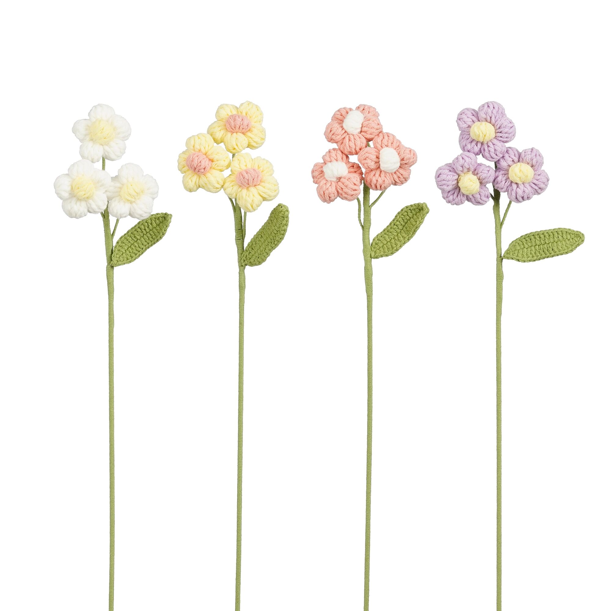 Decoratie lente bloem lila wit geel roze 4 assorti
