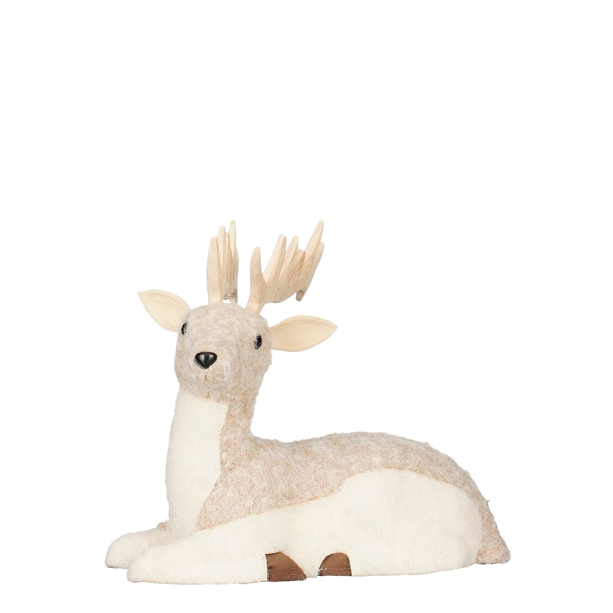 Decoratie rendier creme