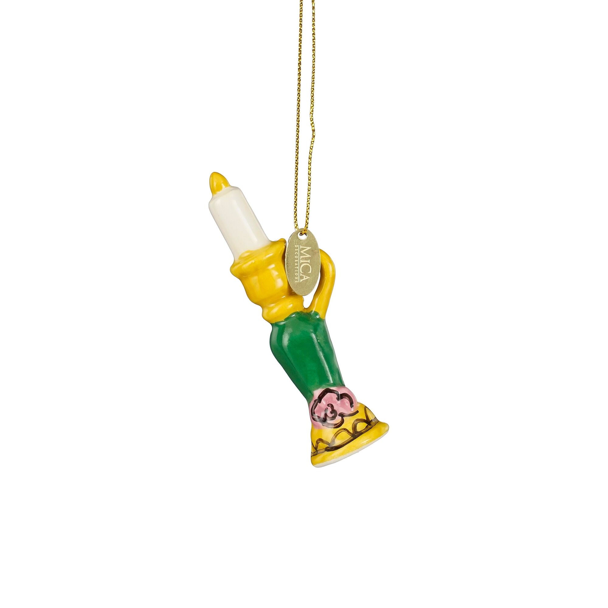 Ornament kandelaar geel