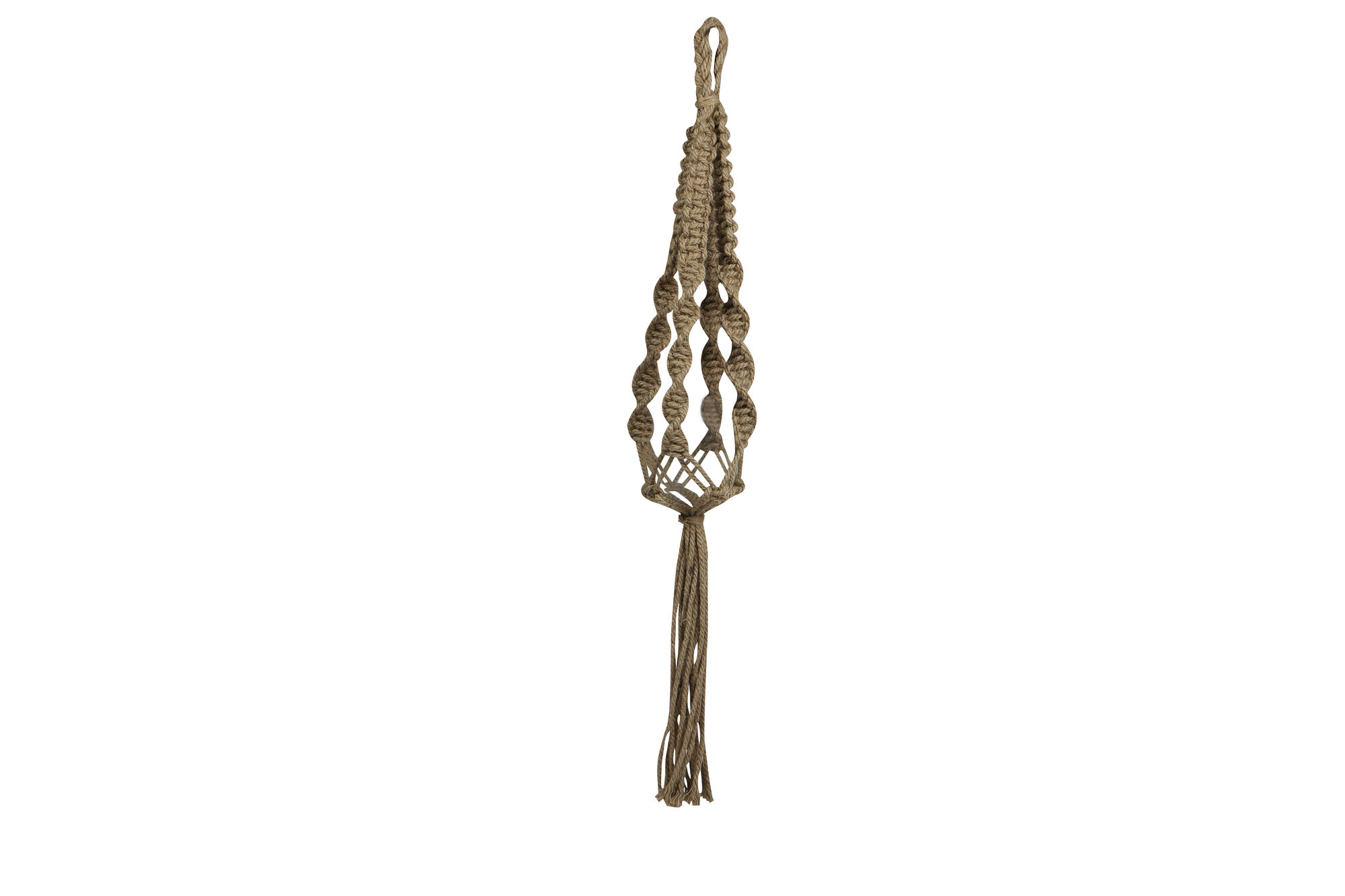 Bloempothanger Macrame bruin