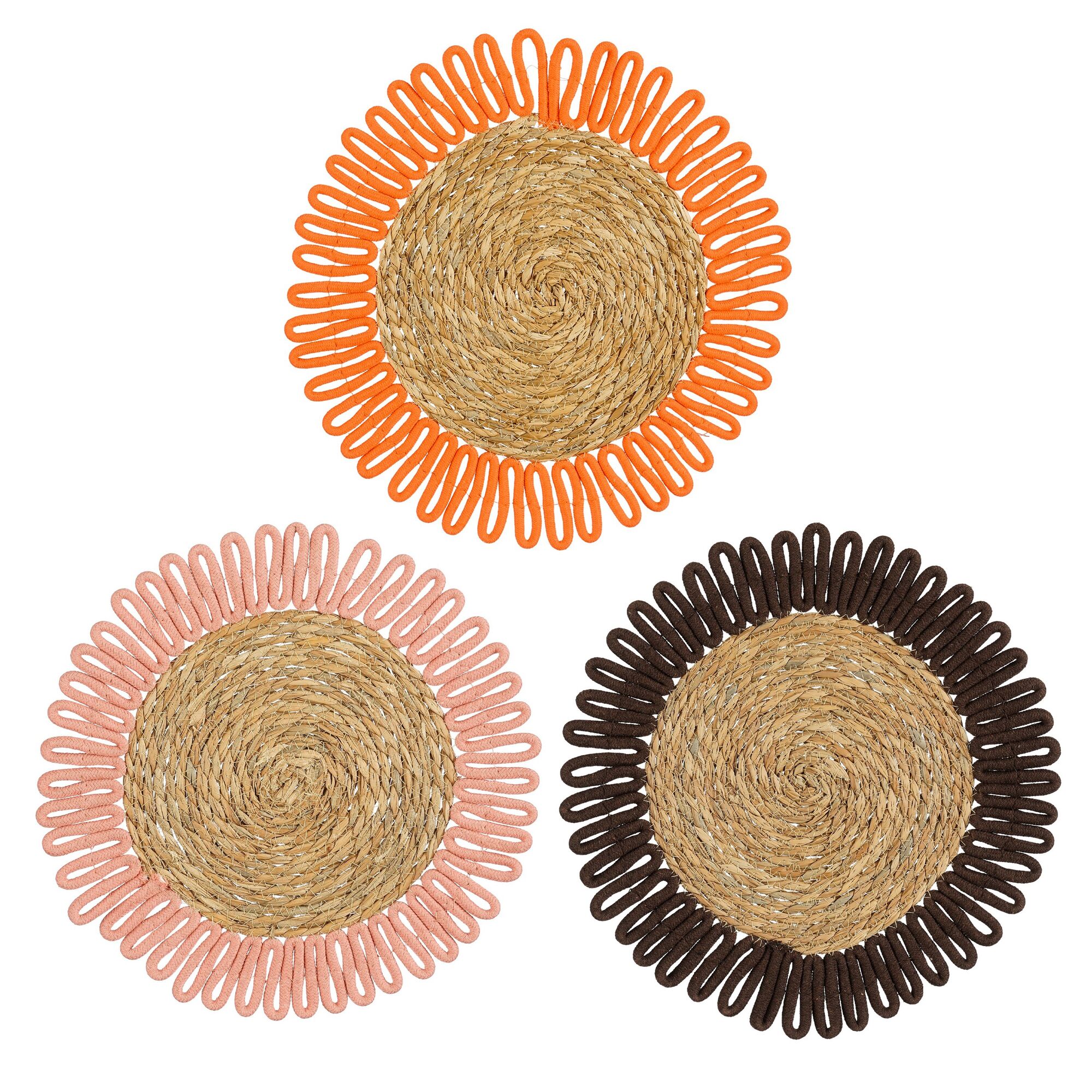 Fernandez placemat bruin oranje l.roze 3 assorti