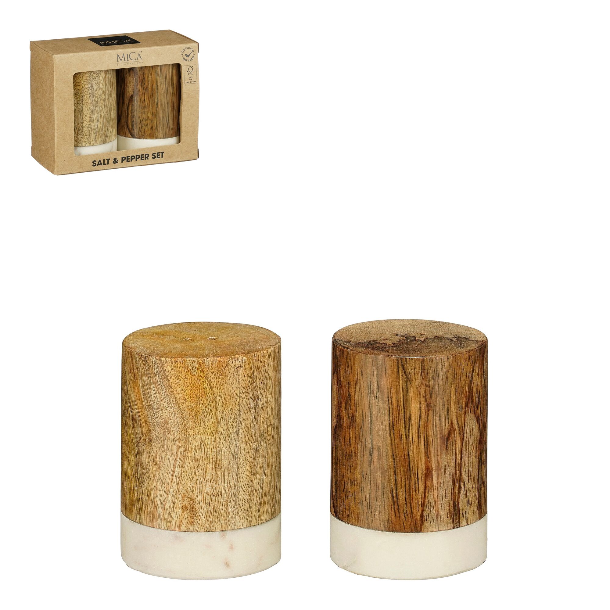 Peper en zoutstel l.bruin 2 stuks FSC 100%