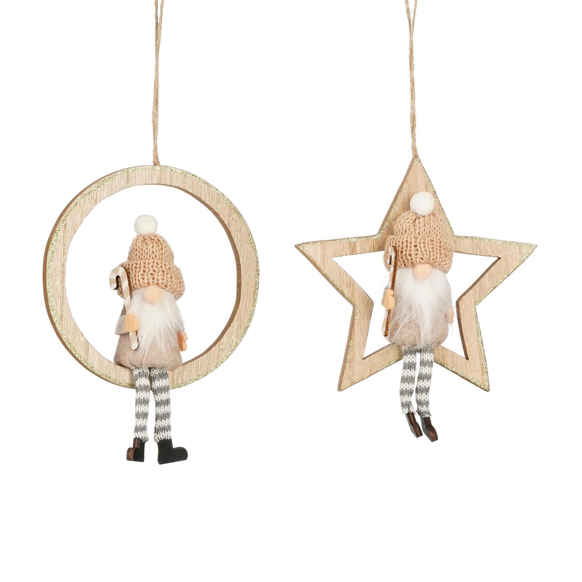 Ornament gnoom l.bruin 2 assorti FSC 100%