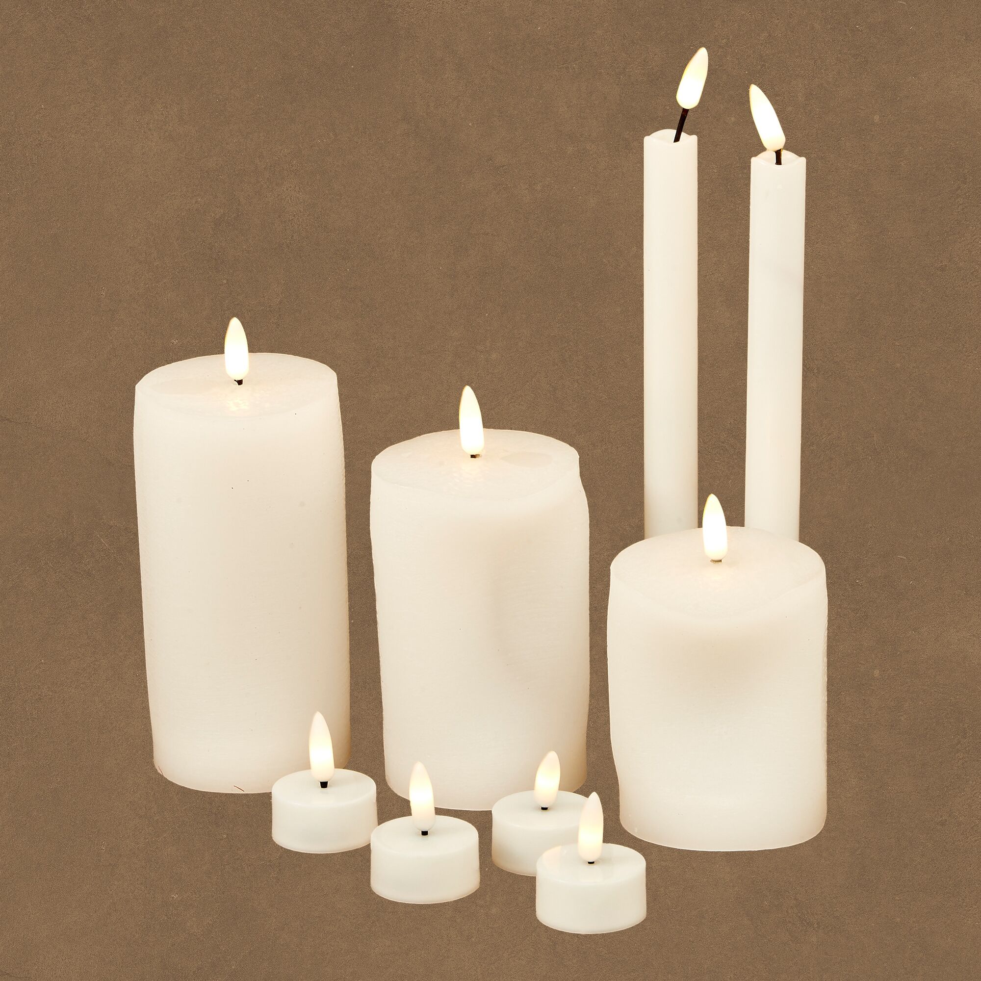 Kaars led wit warm wit IP20 10 pieces battery operated