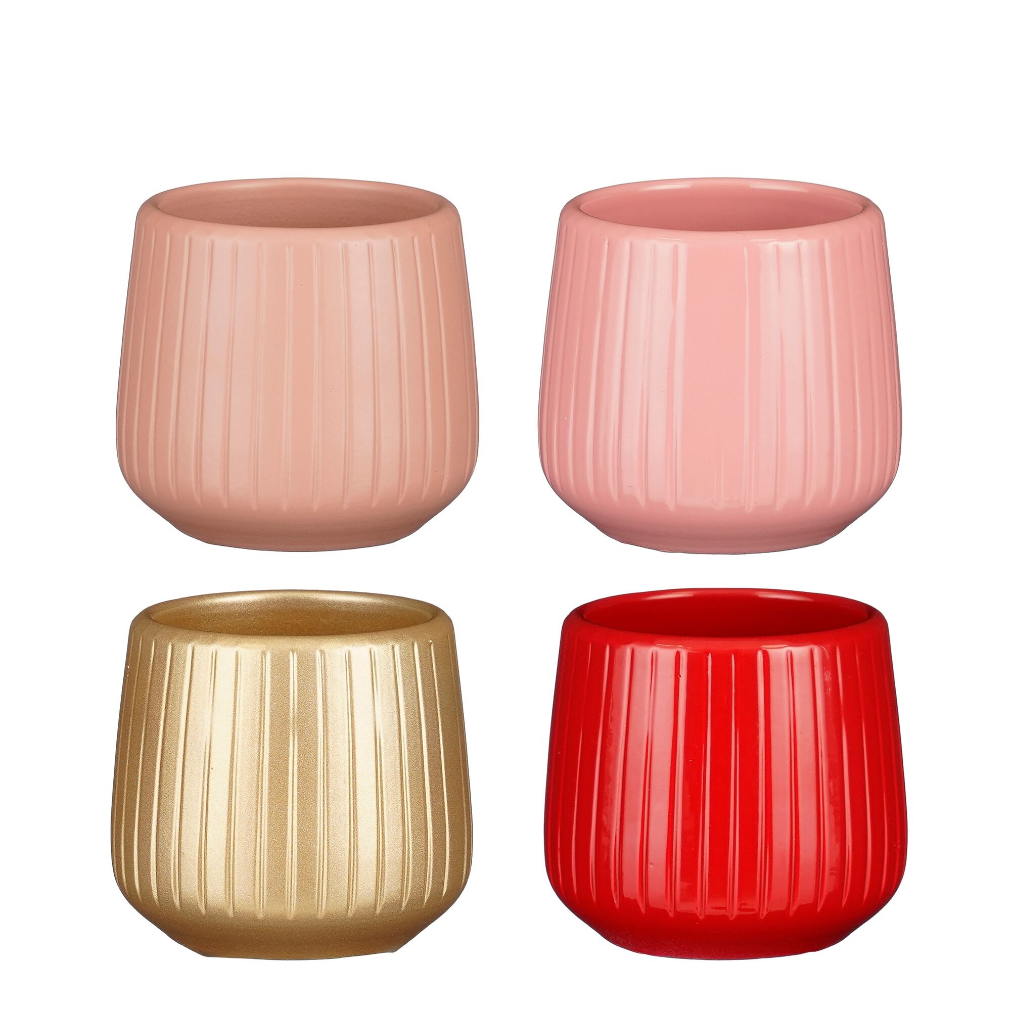 Amber pot rond oud roze rood roze goud 4 assorti vertical PDQ